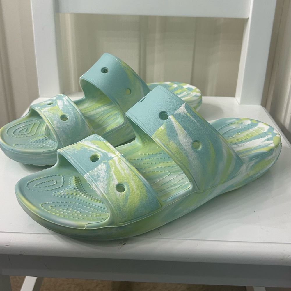 Crocs Classic Unisex Pure Water Marbled Slide Sandals Men’s 10 Women’s 12 - Picture 4 of 9